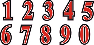 Helmet Number Decals, Football Helmet Numbers | TAGSports