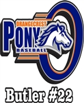 Orangecrest Pony Baseball Customized Car Window Decals