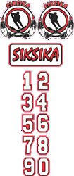 SIKSKA Helmet decal logo with numbers